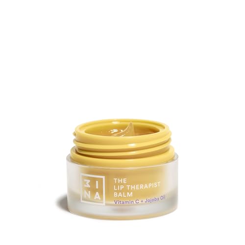 3INA MAKEUP - The Lip Therapist Balm - Cacau de lábios de hidratação intensa, Bfinocam de lábios com vitamina C e óleo de jojoba - máscara para lábios de dia e noite - Vegan - Cruelty Free