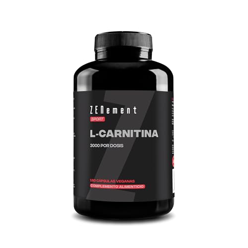 L-carnitina 3000 mg 180 cápsulas de alta dosagem, para um estilo de vida ativo, cápsulas veganas, sem glúten, lactose nem sopa, suplemento para desportistas - Zenement