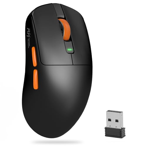 RK ROYAL KLUDGE M30 Rato Gaming sem fio, 12 K dpi, 43 g ultra-luz, BT5.1/2.4G/USB-C, rato ergonómico com sensor PAW3311, bateria recarregável de 250 mAh, 5 botões programáveis para PC/Mac, Normal