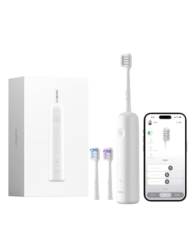 Laifen Wave escova de dentes elétrica sónica primeiro 60° oscilação vibração 45 dias de autonomia com 3 cabeças de carga magnética aceita por ADA personalização APP antimofo viagem (branco)