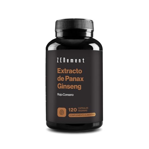 Ginseng Coreano altamente concentrado, 2375 mg, 120 cápsulas | Panax Ginseng Vegan, sem aditivos, energia física e mental, incentivo e concentração | Zenement