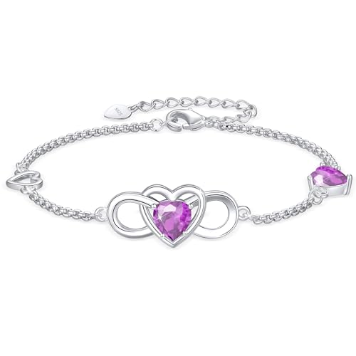 Diorra Pulseira para mulheres de prata esterlina 925 amor para sempre infinito pulseira ajustável presente para mulheres meninas