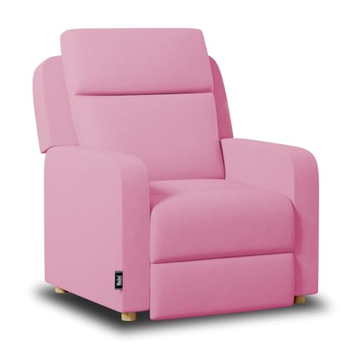 Nalui - Poltrona Relax Reclinável One Fabric (77 x 87 x 95 cm) com abertura manual e estrutura reforçada. Poltrona para sala de estar estofada em tecido com reclinação 160º rosa