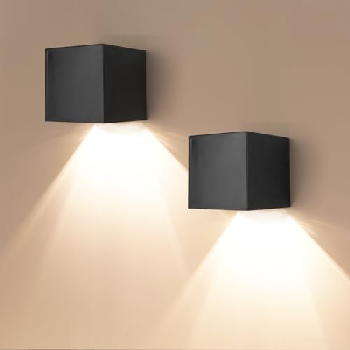 YUNYODA Aplique solar para exteriores, 2 peças luz solar exterior e jardim com 2 modos de iluminação, aplique parede exterior solar impermeável IP65, para parede, pátio, jardim, escadas, cercas