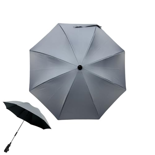 CaiTang Guarda-sol carrinho de bebé, sombrinha carrinho de bebé universal, sombrinha para carrinho de bebé, guarda-sol carro bebé para carrinho anti-UV com braçadeira ajustável, preto, cinzento