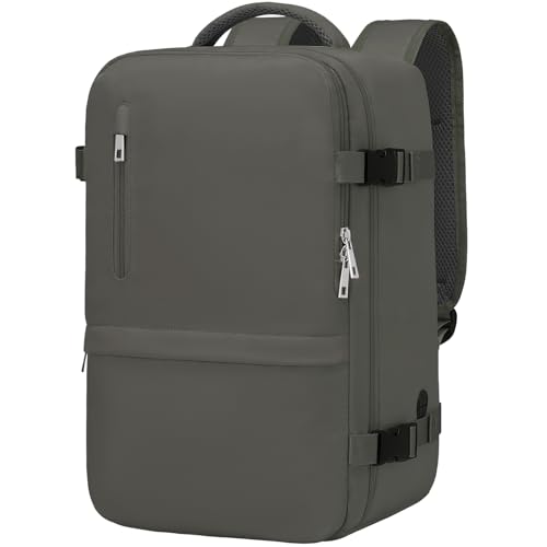 Xkdoai Mochila viagem cabine avion 40 x 20 x 25 mochila viagem para Ryanair bagagem de mão com bolsa anti-roubo bolso de garrafas para viagem curta, Castanho, Bagagem de mão