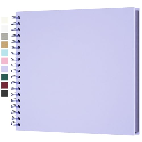 Yopih Álbum de fotos Scrapbooking DIY 25,5 x 25,5 cm papel Kraft rígido com 20 folhas, livro de recordações fotográficas, roxo
