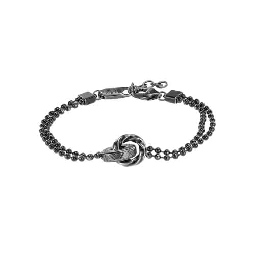 Emporio Armani Pulsera para hombre de acero inoxidable o de cuentas con cierre de langosta