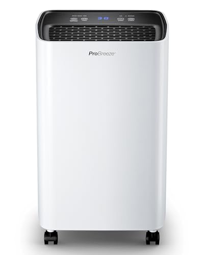 Pro Breeze Deshumidificador 6 L e depósito de água de 2 L, secagem de roupa e sensor de humidade - desumidificador portátil temporizador 24 H humidade, mofo e condensação. Quartos (20 m²)