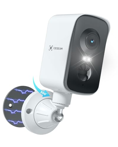 COCOCAM Portátil magnético 4G câmara de vigilância sim sem fios 2K exterior/interior para RV/Camping/Viajar, 300 °P, bateria 1000 Ahm, PIR e detecção humana por IA, IP66, cartão SIM integrado (sem