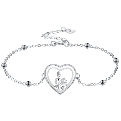 Yinsen Pulseiras para mulher prata de lei 925 para mulher com 3A zircónia cúbica pulseira, ajustável 17 4 cm pulseiras, presentes para mulheres