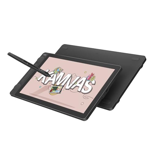 HUION Kamvas 13 Gen3 2024 Tablet gráfico com ecrã, tablet de desenho de 13,3" vidro anti-brilho canvas, Pentech 4.0, 16384 com pressão de lápis, mostrador duplo para PC, Mac, Android, preto