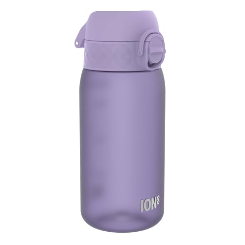ION8 Botella de Agua para Niños, 350ml, a Prueba de Fugas, Fácil de Abrir, Cerradura Segura, Apta para Lavavajillas, Sin BPA, Asa de Transporte, Fácil de Limpiar, Neutro en Carbono