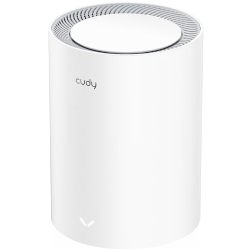 Cudy M3000 1 pacote sistema de malha Wi-Fi 6 para toda a casa, 2,5 G WAN, rede roncal Ethernet, ideal para 1 Gig+ internet, Wireguard, OpenVPN (M3000 1-Pack V2.0)