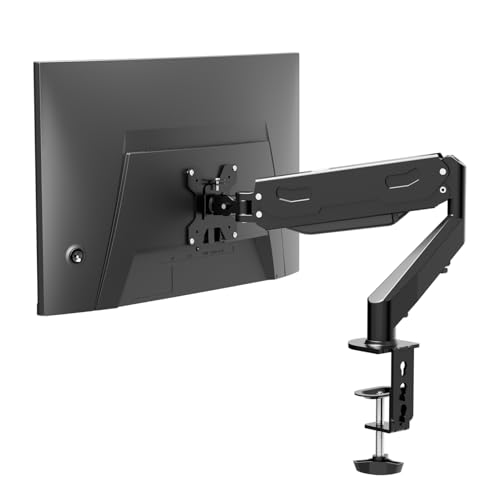 Pholiten Suporte monitor para ecrãs de 17 a 27 polegadas, monitor de braço ajuste de altura, inclinável e giratório, VESA de 75/100 mm, suporte para ecrã com mola de gás - MD81