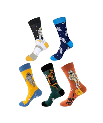 EmaoFun Meias de homem engraçadas, fantasia meias homem originais desenhos de algodão, 40-46, multicolorido, 40-46