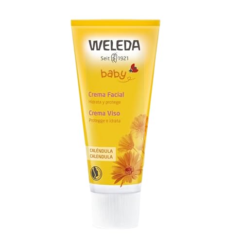 Weleda - Creme facial de calêndula para bebé, cuidado, calma, protege e fornece hidratação, adequado para peles sensíveis e secas - 50 ml