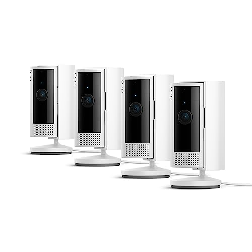 Ring Cámara interior (Indoor Camera 2ª gen) | Cámara de vigilancia wifi con enchufe para mascotas, vídeo HD, comunicación bidireccional, cubierta de privacidad | 30 días gratis de Ring Home, 4 Cámaras