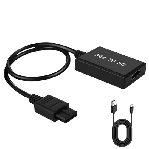 AXFEE Conversor N64 para HDMI, conversor HDMI N64/SNES, suporta 1080p/720p/ áudio estéreo/relação de aparência 16:9/4:3, todos os consoles de N64/SFC/SNES/NGC (PAL e NTSC), para cabo HDTV