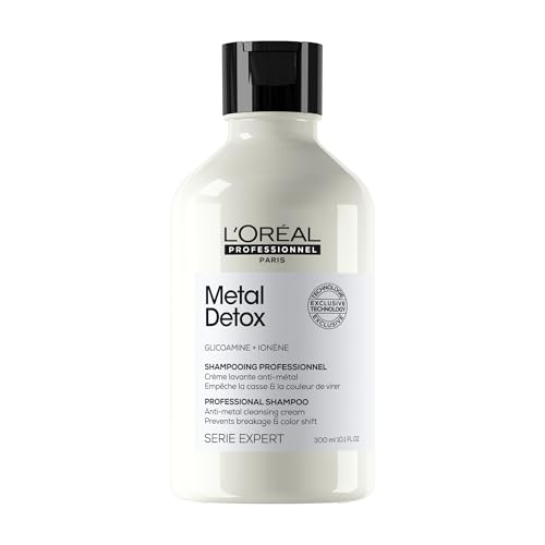 L'Oréal Professionnel, Champú Metal Detox, Sin sulfatos, Para cabello dañado o teñido, Color duradero y brillante, Cabello más fuerte, Serie Expert