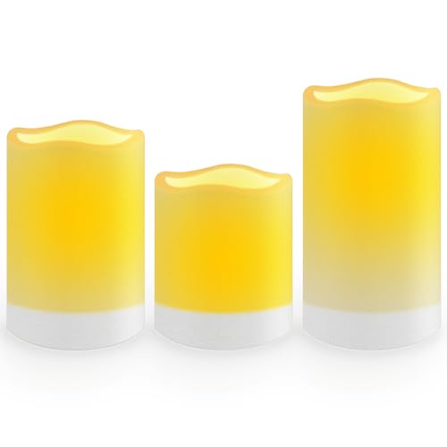 salipt Velas solares impermeáveis, luz de com velas sem chama com energia solar piscade, exterior para o Natal, decoração do dia dos namorados, de festa, aniversário, casamento, US 3 peças