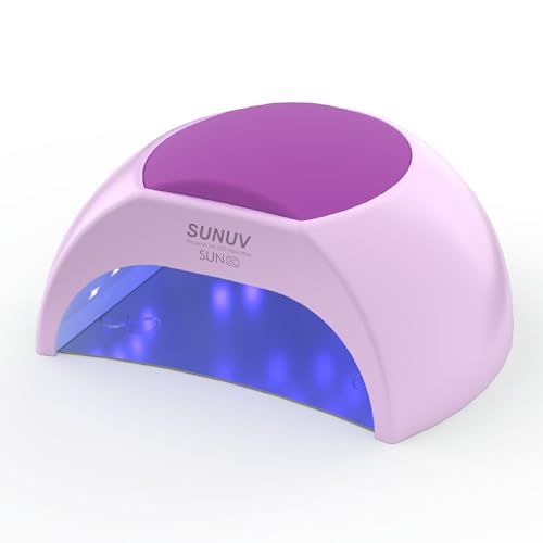 SUNUV Candeeiro UV LED unhas, candeeiro de unhas profissional, com 4 temporizadores, secagem rápida para geles, uso profissional e em casa SUN2C roxo