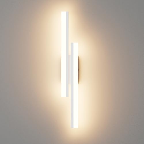 Klighten Aplique parede LED interior 56 cm, 18 W 1250 LM, candeeiro de parede longo Mordern, luzes de parede para quarto, sala de estar, escada, 110-240 V, branco quente 3000 K, branco