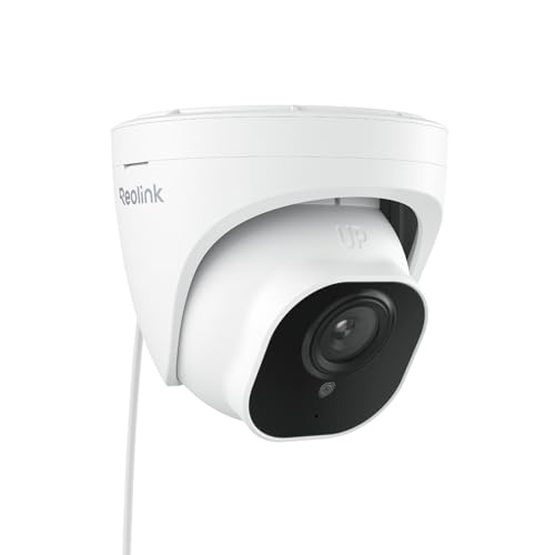 Reolink 5MP PoE Câmara de vigilância exterior com detecção de pessoas/veículos IP cúpula câmara de segurança IP67 impermeável, gravação de áudio, com ranhura para cartão SD RLC-520A