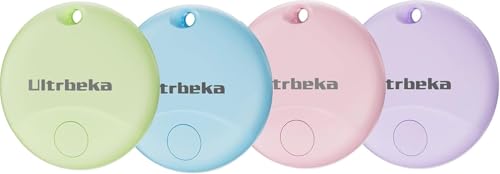 Air Tag Localizador de chaves Pack de 4 – Rastreador MFi compatível com a App "Pesquisar" (apenas iOS), encontra objetos perdidos como chaves, malas, animais de estimação, resistente à água e bateria