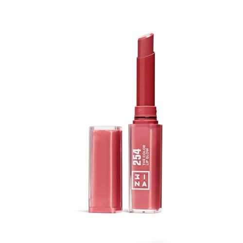 3INA MAKEUP - The Color Lip Glow 254 - Rosa nude - batom hidratante rosa nude com manteiga de carité para nutrir os lábios - barra de lábios brilho - Bschleich alta pigmentação vegan - Cruelty Free