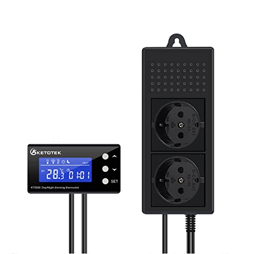 KETOTEK Tomada térmica dia e noite termostato répteis, digital termóstato de atenuação PID controlador de temperatura com temporizador de aquecimento 220 V para aquário estufa candeeiro de calor