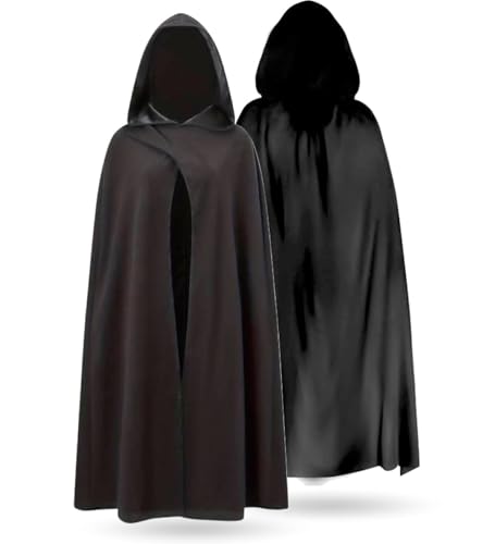 Capa de vampiro vermelha com capuz, reversível, com capuz, adequada para crianças e adultos, para Halloween, carnaval