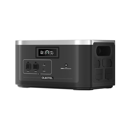 OUKITEL B2000 Gerador solar, bateria de 2048Wh LiFePO4, estação de energia solar para campismo, autocaravana, emergência