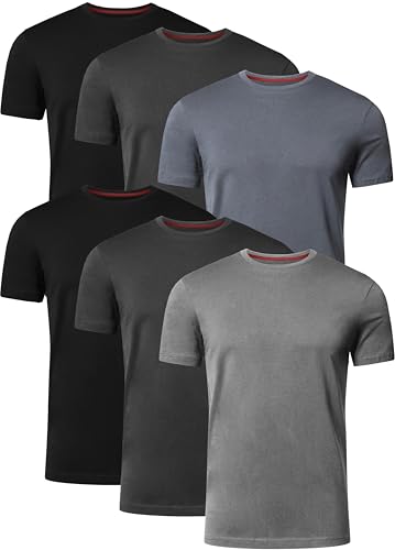 FULL TIME SPORTS® Conjunto de T-shirts, embalagem com 3, 4 e 6 unidades, manga curta e comprida, estilo casual