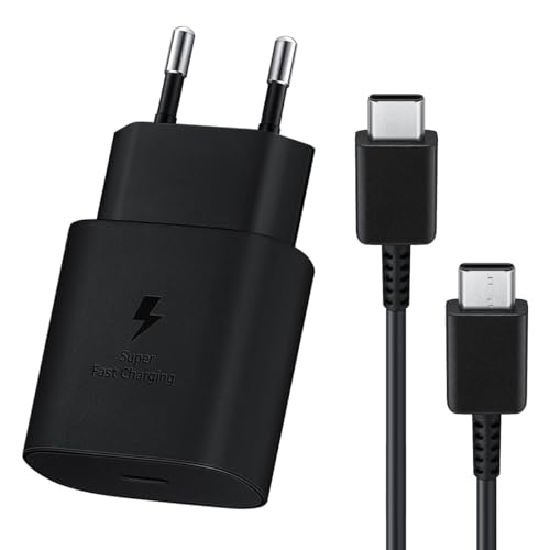 Carregador de carregamento rápido Samsung, 25 W USB C carregador rápido com 2 M USBC cabo compatível com Samsung Galaxy S24/S23/S22/S21 Ultra/Plus/S20/S20+/Note 20/10/9/8/A73/A54/A54/A53, T Cabeça