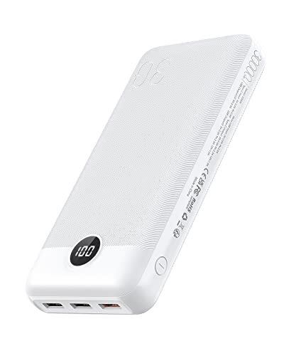 VEGER 30000 mAh Bateria externa Power Bank com ecrã LED bateria portátil USB C carregamento rápido PD 20 W QC 3.0 com 2 entradas e 4 saídas, compatível com iPhone, Samsung, Huawei, tablet e muito mais