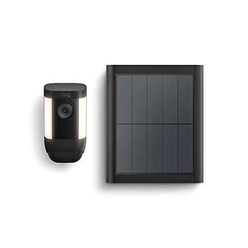 Ring C ámara Pro con luces solar (Spotlight Cam Pro Solar)|Vídeo 2K con Ring Vision, detección de movimiento 3D, luces LED, instalación por cuenta propia|Con 30 días de prueba gratuita de Ring Home
