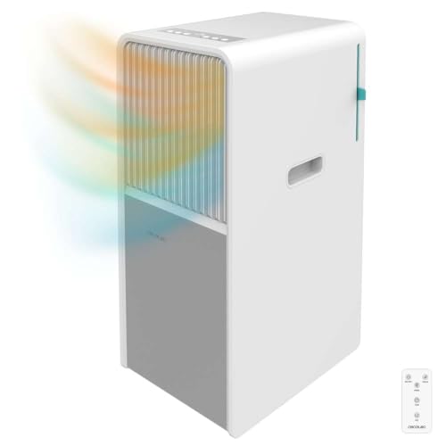 Cecotec ForceClima 9450 Style Heating, 9000 BTU, tátil, ecrã LED, 5 modos, 2 velocidades, desumidificador, temporizador, 16 m², branco