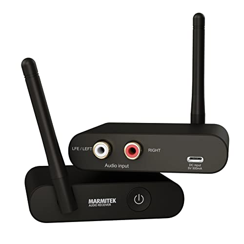 Marmitek Transmissor de subwoofer sem fios WS400 - Ligue o seu subwoofer de forma sem fios ao seu sistema estéreo, conector de 3,5 mm - transmissor de áudio sem fios