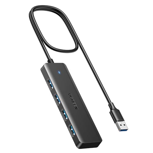 UGREEN Hub USB 3.0 com 4 portas, adaptador de latão multiportas 5 Gbps de alta velocidade, compatível com MacBook Pro Air iMac Surface XPS PC portátil disco rígido teclado rato PS5 (100 cm)