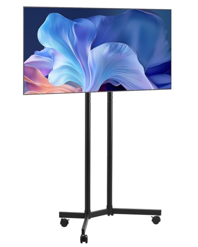 VEVOR Suporte de TV de rolo para televisores planos e curvos de 812,8 a 1651 mm, suporte de TV portátil de altura ajustável, capacidade de peso de 40 kg (máx. VESA 400 x 400 mm) para sala de estar