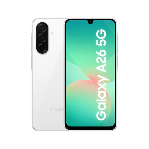 Samsung Galaxy A26 5G 256 GB Telemóvel, Awesome Intelligence, 6 GB RAM, 50 MP câmera, branco, garantia do fabricante 3 anos + 1 ano extra