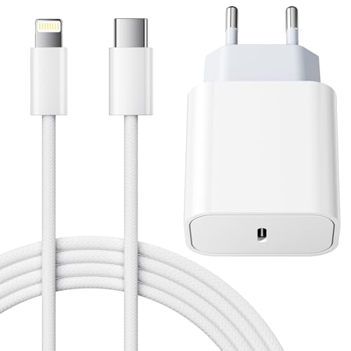 Carregador de carregamento rápido de 25 W para iPhone 14/14 Pro/14 Pro Max/14 Plus 13 12 11 SE XR X XS 8 7, USB C adaptador de tomada rápida carregador de corrente com 2 M cabo, branco