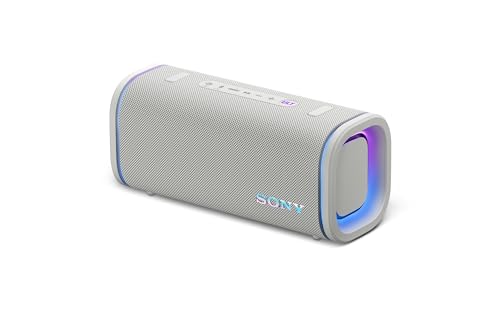 Sony ULT Field 5, altifalante portátil Bluetooth potente, bateria de 25 H, 2 modos ULT Power Sound, resistente à água e ao pó, 360 luzes, correia removível para o ombro, compacto, branco marfim