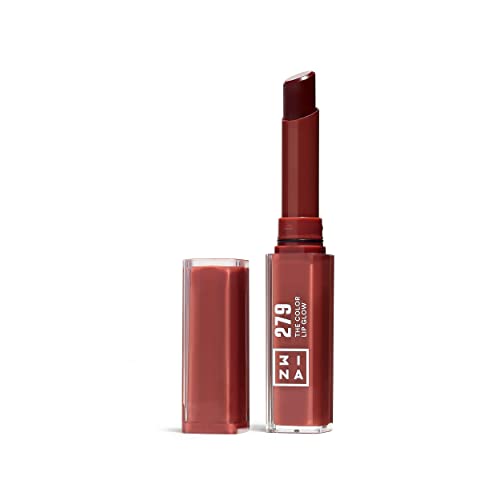 3INA MAKEUP - The Color Lip Glow 279 - castanho - batom hidratante castanho com manteiga de carité para nutrir os lábios - barra de lábios de brilho - Bschleich alta pigmentação vegan - Cruelty Free