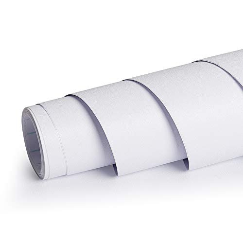 Livelynine Vinis para móveis branco mate vinil decorativos parede papel pintado autocolante parede quarto papel de parede cozinha infantil revestimento de papel de parede paredes 40 cm x 2 m