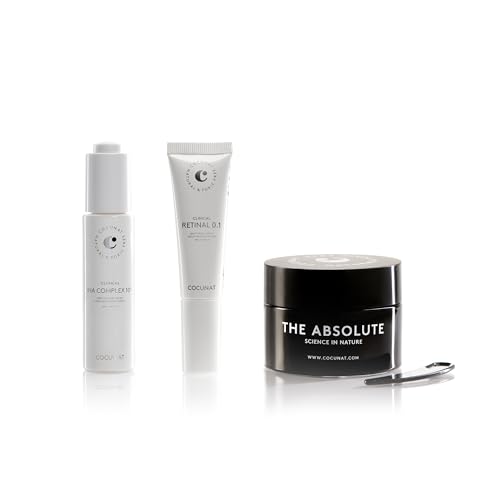 COCUNAT - Pack SKIN CYCLING - Rotina cíclica anti-idade - esfoliante de peeling triplo regenerador de retinal creme hidratante anti-rugas - potência resultados anti-envelhecimento