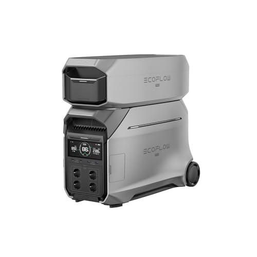 EF ECOFLOW DELTA Pro 3 estação de energia portátil com bateria adicional, 8 kWh, saída CA 230 V 4000 W, gerador solar para uso doméstico, campismo, autocaravanas e exteriores