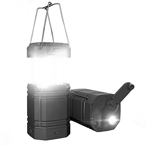 Lanterna de campismo com luz solar, lanterna LED ultra-brilhante portátil, 30 a 35 horas de funcionamento, carregador USB, banco de energia de 3000 mAh, lanterna eletrónica para exteriores