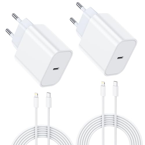 2-Pack carregador de carregamento rápido para iPhone 14/14 Pro/14 Pro Max/14 Plus 13 12 11 SE XR X XS 8 7, iPad Air Mini, AirPods, 25 W USB C carregador tomada rápida adaptador carregador correr